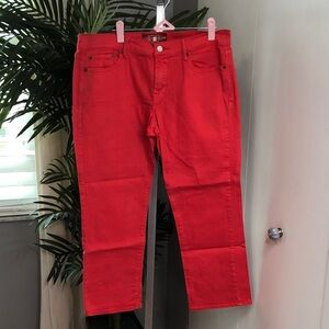 Lucky Brand Bright Red Jeans with Signature Waist Label